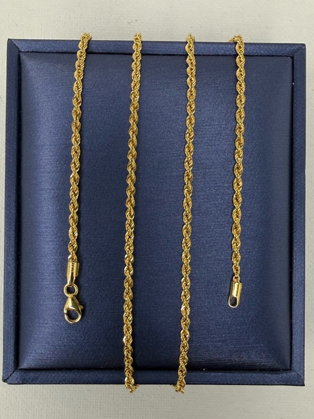 18K Genuine Gold Rope Chain Necklace (Preowned) - Elegant Women's Jewelry